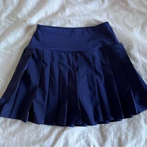 Navy Blue Pleated Women's Tennis Skirt